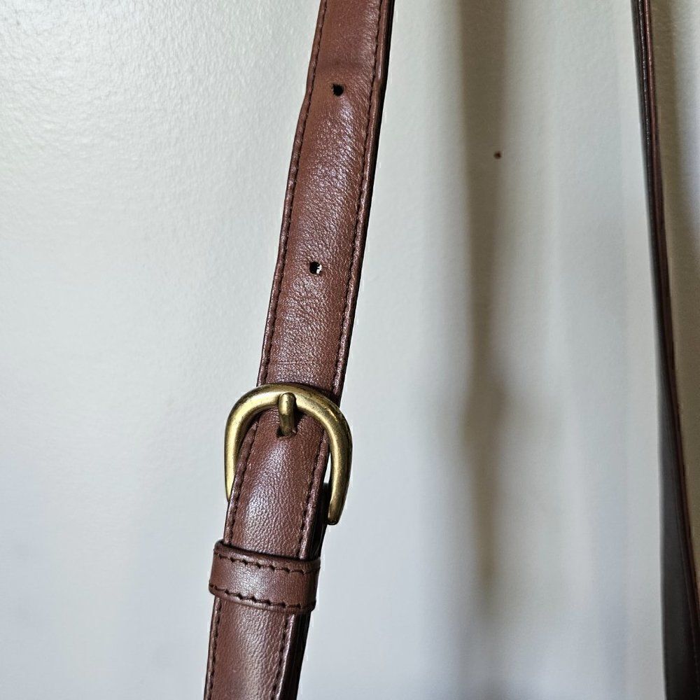 EUC NINE WEST BROWN LEATHER CROSSBODY BAG MEDIUM - Picture 12 of 16